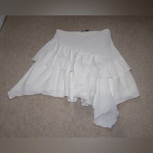 Meshki White High Low Skirt